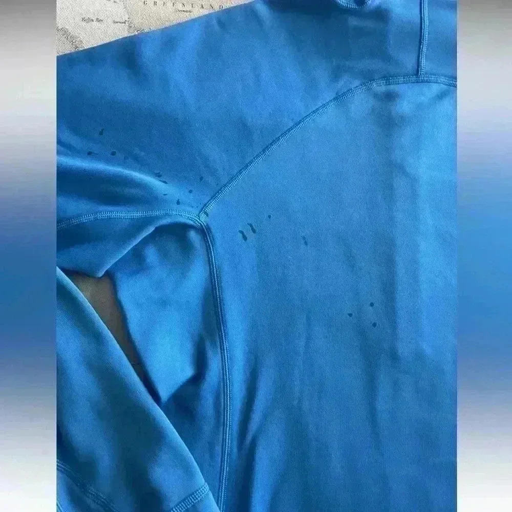 Patagonia M Blue Fleece 1/4 Zip Blue Sweatshirt- STAIN - Picture 6 of 9